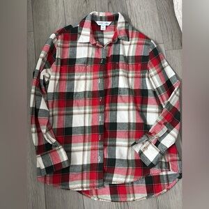Old Navy Plaid Button Down Shirt - Red, Green, White
